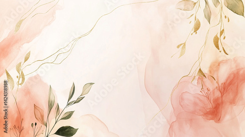 luxury lotus flower illustration background vector with gold line art suited for wedding stationery branding and wall art