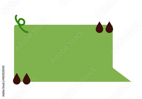 Watermelon speech bubble balloon, Green text box vector image, chat, doodle message, communication icon, minimal message dialog