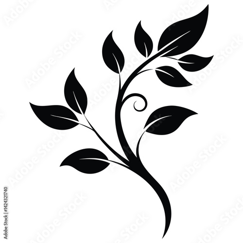 black and white floral element
