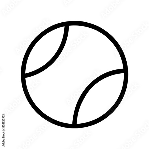 Tennis ball icon in minimalistic black and white design  