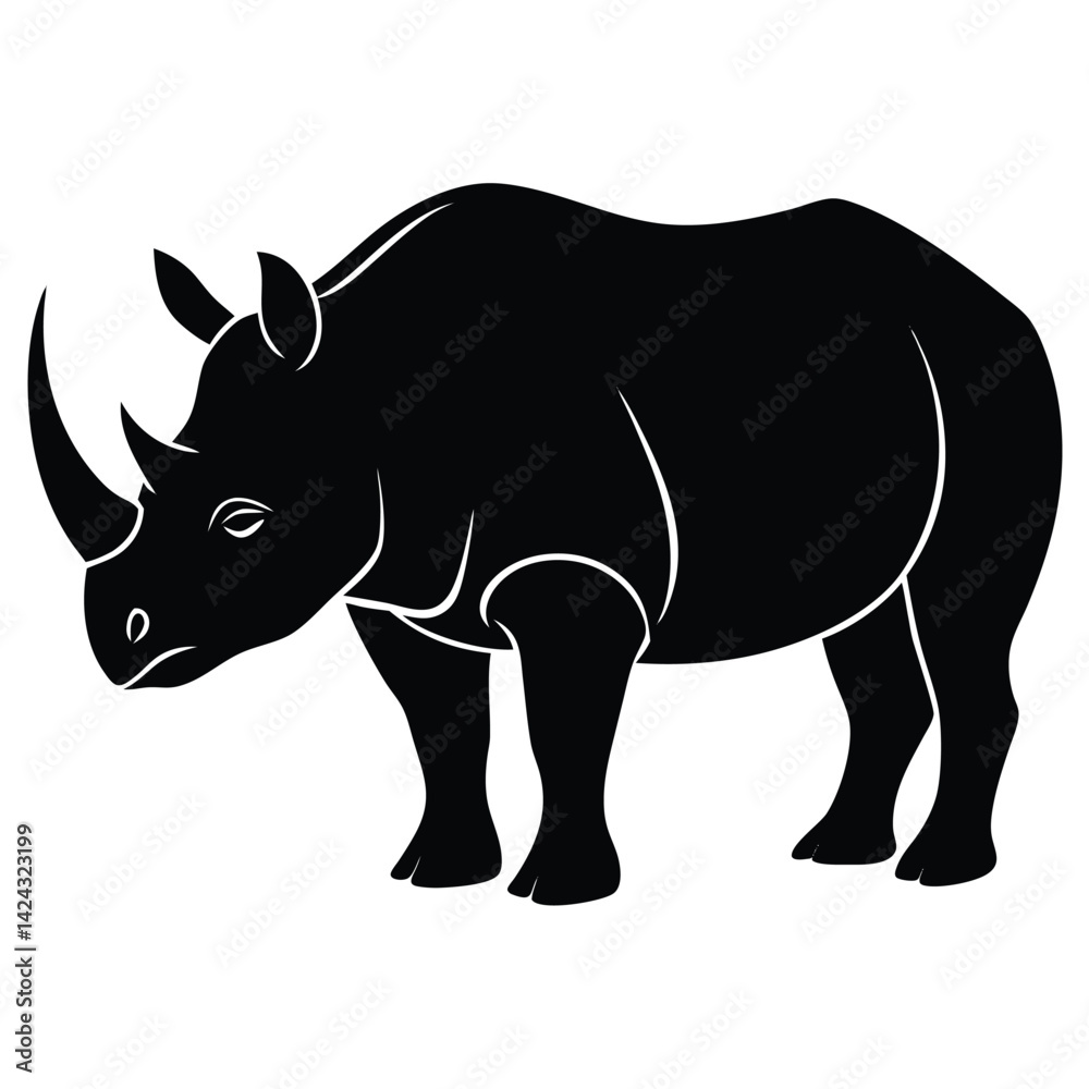 Fototapeta premium Rhinoceros vector