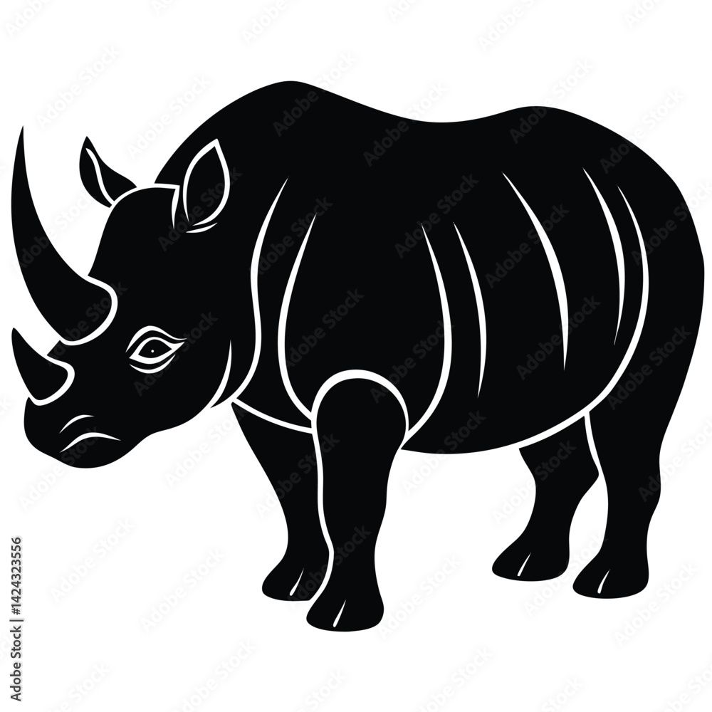 Fototapeta premium Rhinoceros vector