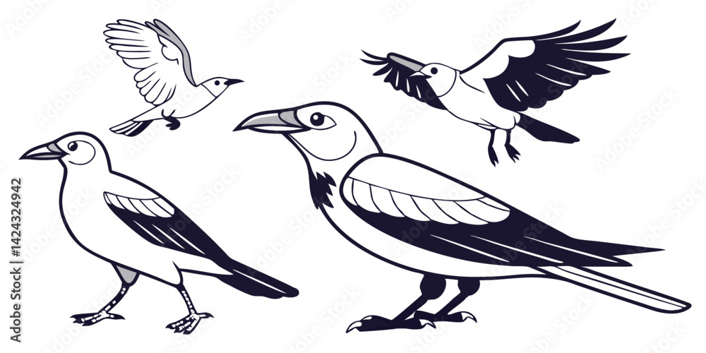 Fototapeta premium vector illustration of a bird