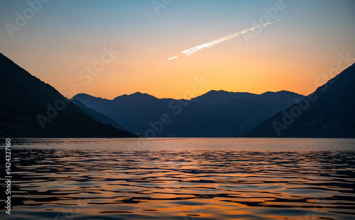 Fototapeta Naklejka Na Ścianę i Meble -  Comet, asteroid, meteorite flying to the planet Earth.  Glowing asteroid and tail of a falling comet threatening the safety of the Earth.  Elements of this image furnished by NASA.