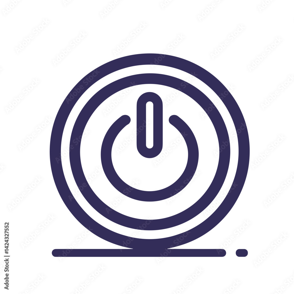 Power Button Icon in Minimalist Design on a transparent background Power Button Icon in Minimalist Design on a transparent background