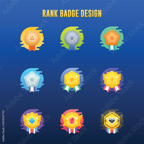 Rank Badge Design Collection for Games and Achievements