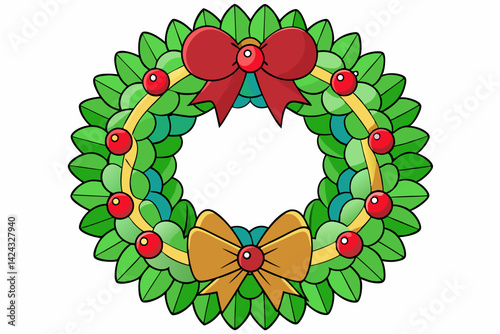 Christmas wreath vector illustration