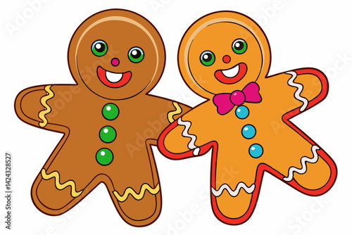 gingerbread cookies isolated on white