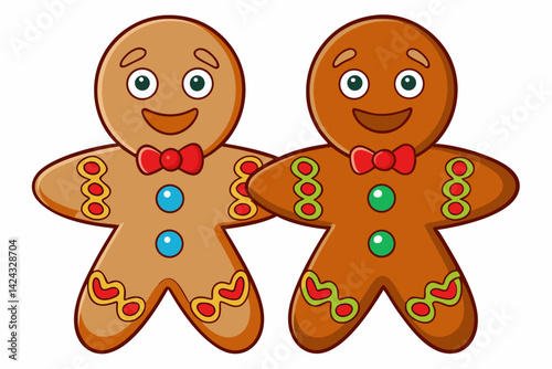 gingerbread cookies isolated on white