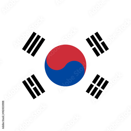 South Korea flag rounded square icon