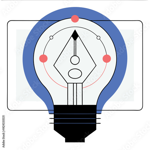 A brilliant idea taking shape, a creative spark igniting innovation within a digital landscape, showcased in a bold, minimalist design.