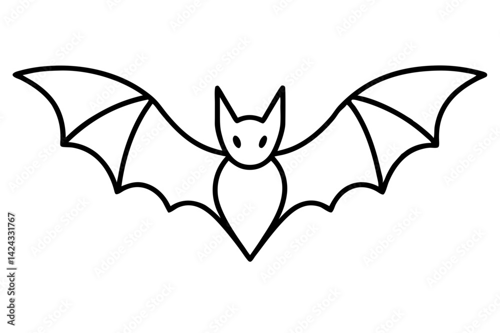 Minimal Bat Line Art Icon – Simple Outline Bat Drawing for Halloween or Logo Design
Minimal Bat Line Art Icon – Simple Outline Bat Drawing for Halloween or Logo Design