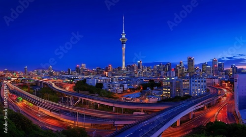 Cityscape at twilight