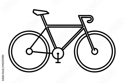 Bicycle Icon – Minimalist Line Art Bike Vector


