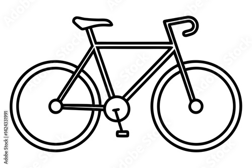 Bicycle Icon – Minimalist Line Art Bike Vector

