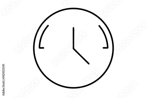 Clock Icon – Minimal Line Art Timepiece Vector

