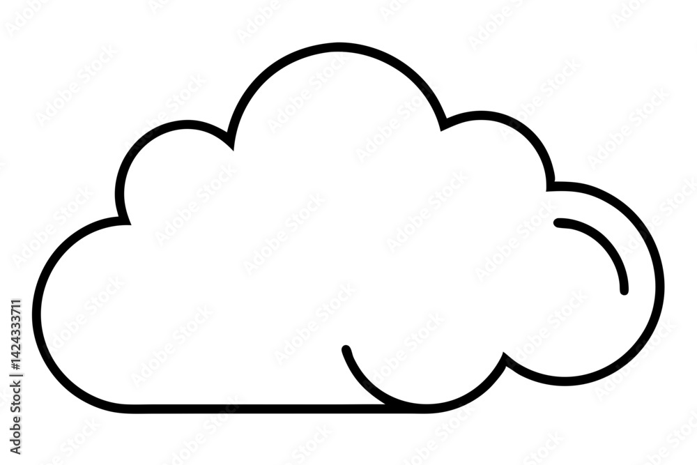 Cloud Icon – Minimalist Line Art Weather Vector
Cloud Icon – Minimalist Line Art Weather Vector