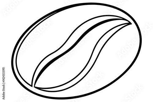 Coffee Bean Icon – Minimal Line Art Coffee Vector

