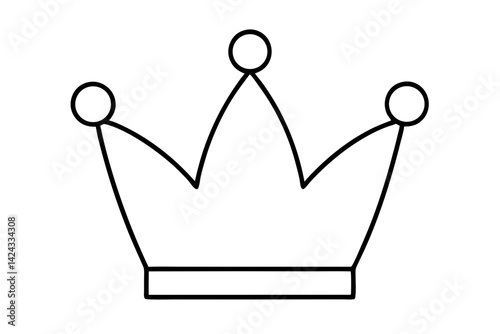 Crown Icon - Simple Line Art Vector

