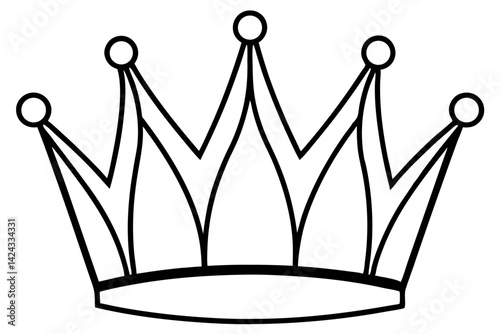 Crown Icon - Simple Line Art Vector

