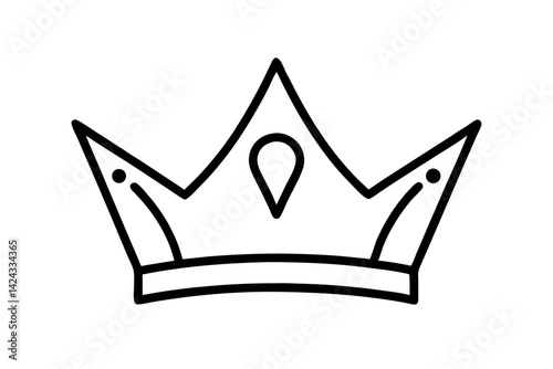 Crown Icon - Simple Line Art Vector

