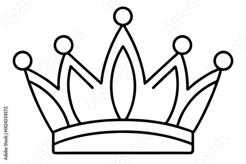 Crown Icon - Simple Line Art Vector

