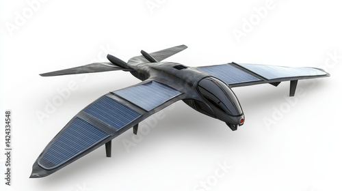 Futuristic solar-powered drone with advanced technology. photo
