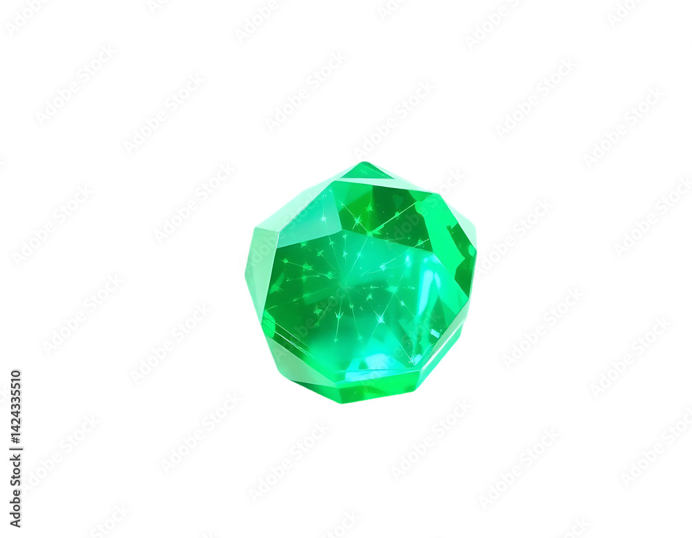 Vibrant Emerald Gemstone Rendered in 3D Vibrant Emerald Gemstone Rendered in 3D