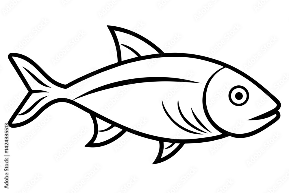 Fish Icon - Simple Line Art Vector
Fish Icon - Simple Line Art Vector