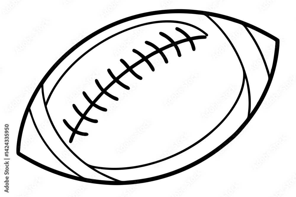 Football Icon - Simple Line Art Vector

