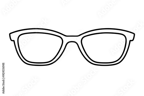 Glasses Icon - Simple Line Art Vector

