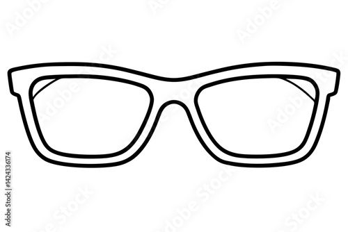 Glasses Icon - Simple Line Art Vector

