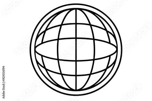 Globe Icon - Simple Line Art Vector

