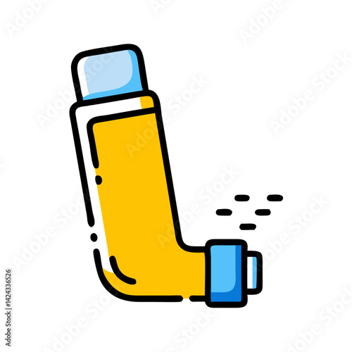 asthma inhaler, medical device, vibrant colors, health care concept
