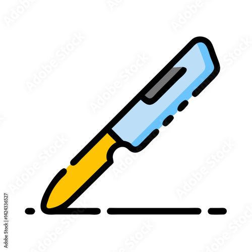 surgical scalpel, medical instrument, bright colors, healthcare concept
