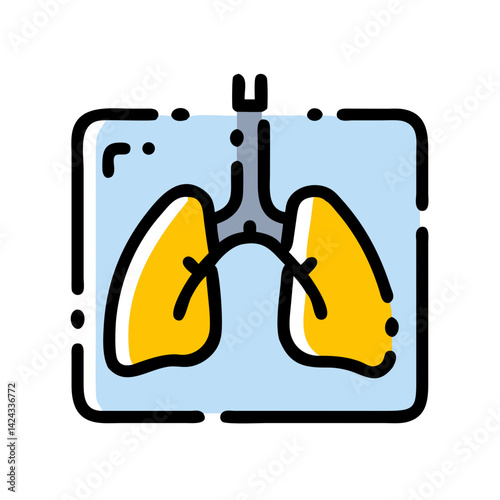 lungs illustration, respiratory system, vibrant colors, health concept