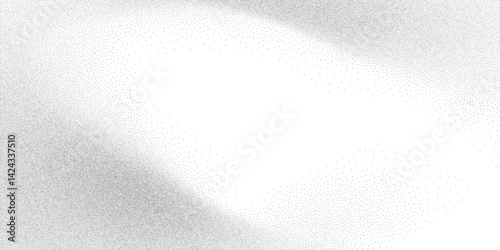 Speckled particle field at soft gradient fade with stipple overlay. Subtle texture in monochrome ripple composition. Vector illustration