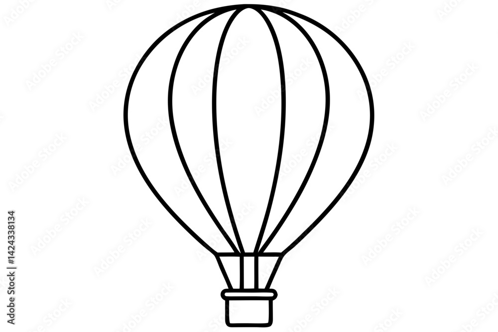 Hot Air Balloon Icon - Simple Line Art Vector
Hot Air Balloon Icon - Simple Line Art Vector