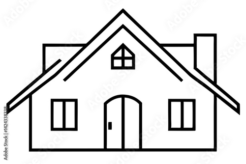 House Icon - Simple Line Art Vector

