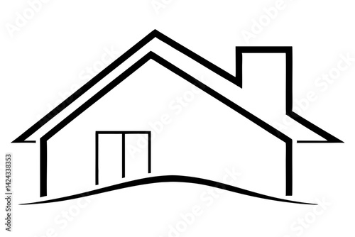 House Icon - Simple Line Art Vector

