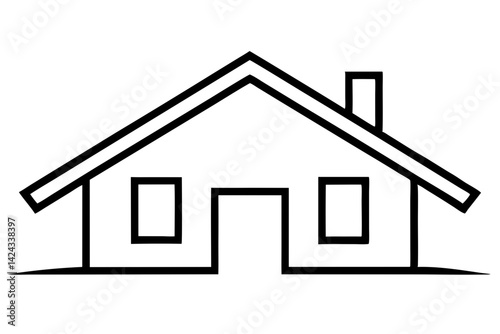 House Icon - Simple Line Art Vector

