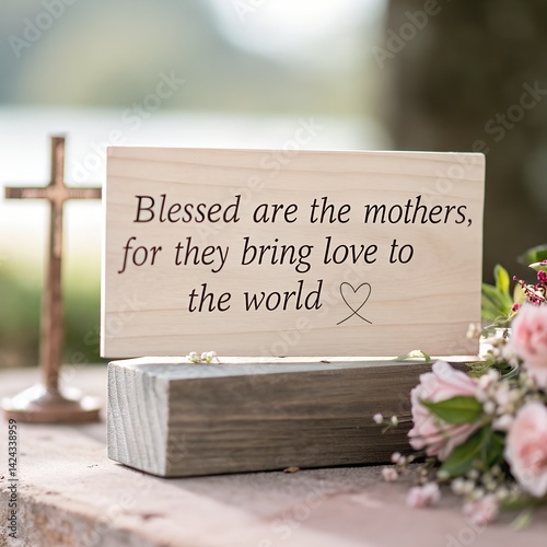 Christian Mother's Day Quote with Cross Design