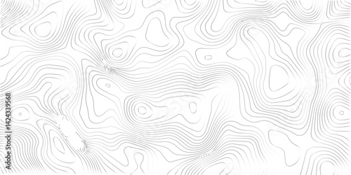 
Detailed Sea Map with Geometric Lines and Topography, Featuring a Mounted Grid Pattern to Depict Area Space and Landscape Topos
