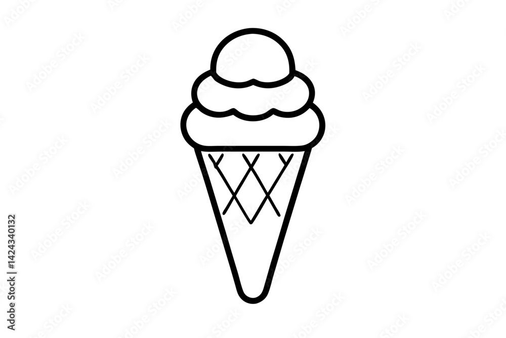 Ice Cream Cone Icon - Simple Line Art Vector
Ice Cream Cone Icon - Simple Line Art Vector