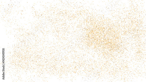 Golden dust particles swirl gracefully, creating an enchanting pattern against a plain transparent background, evoking a sense of movement and elegance.