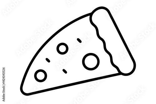 Pizza Line Icon – Simple Pizza Slice Outline Vector

