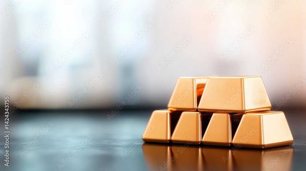 Gold Bars Display Business Meeting Product Showcase Office Environment Close-Up View Wealth Concept