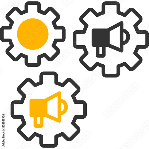 Marketing automation vector icon in color Style 