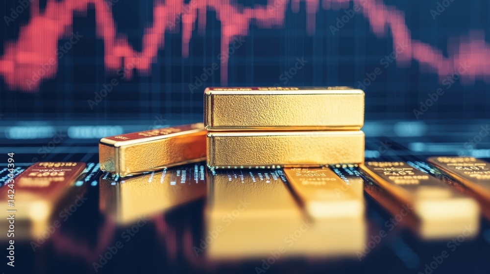 Financial District Insights Gold Bars and Stock Market Trends in Urban Investment Overview