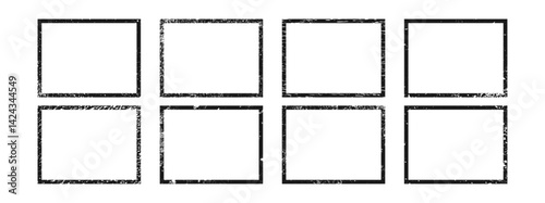 Set of grunge borders in rectangle form
